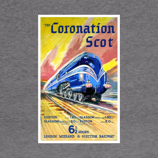 Vintage Travel Poster England The Coronation Scot by vintagetreasure